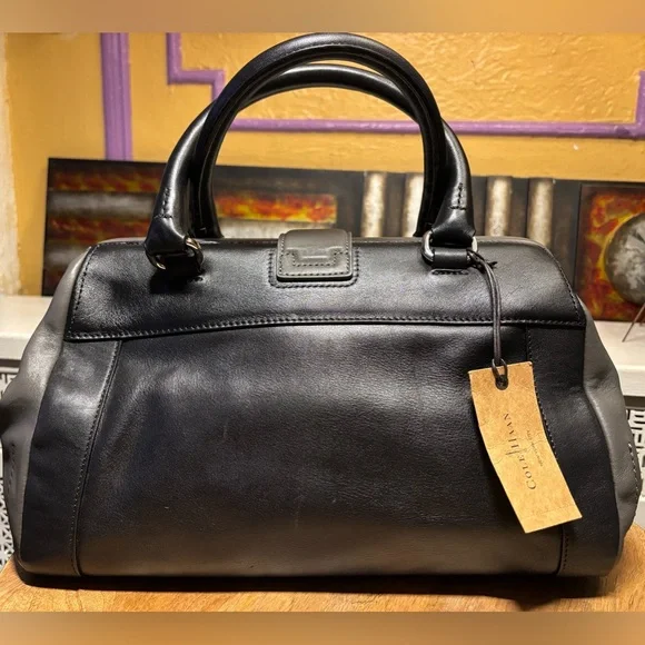 NWT Cole Haan Anne Street Frame Gray/Black Satchel - Picture 1 of 16